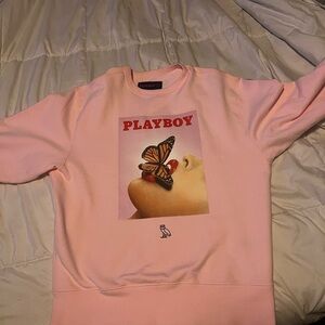 Playboy Pink Sweatshirt with Butterfly Graphic Ovo